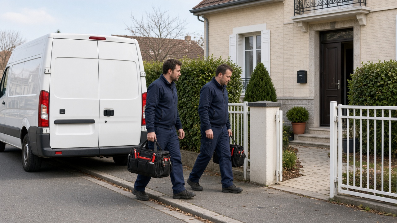 Équipe Maison PAC qui se rend chez un particulier.